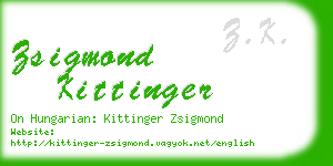 zsigmond kittinger business card